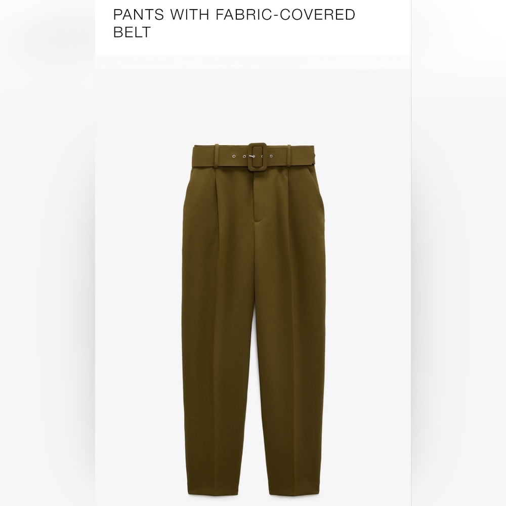 Zara belted high waist pants.